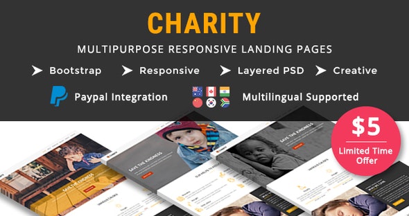CHARITY - Multipurpose Responsive HTML Landing Pages by pennyblack