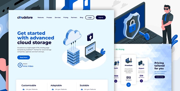 CLOUDSTORE - Multi-Purpose HTML Landing Page Template for Business and Startups by codefest