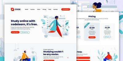 CODELEARN - Multi-Purpose Course and Learning HTML Landing Page Template by codefest