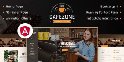 CafeZone: Coffee Shop Restaurant Angular Template by dexignlabs