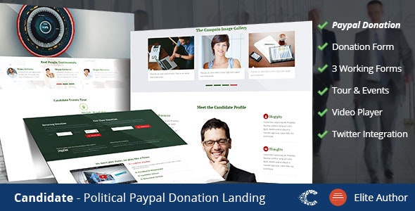 Candidate Political Donation Landing by CoralixThemes