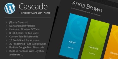 Cascade - Personal vCard WordPress Theme by QuanticaLabs