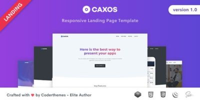 Caxos - Landing Page Template by coderthemes