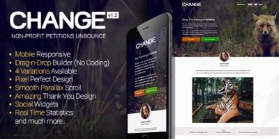 Change - Petitions Responsive Unbounce Template by iamGrv