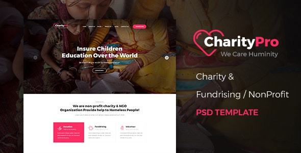 CharityPro - Charity & Fundraising PSD Template by CreativeGigs