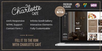Charlotte Premium Café Bistro WP Theme by ThemePlayers
