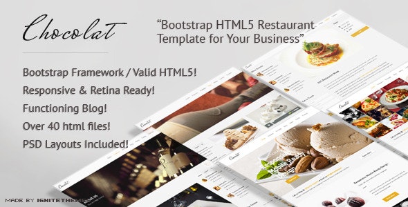 Chocolat - Bootstrap Restaurant Template by ignitethemes