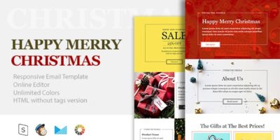 Christmas and New Year Responsive Email Template + Online Builder by RSATheme