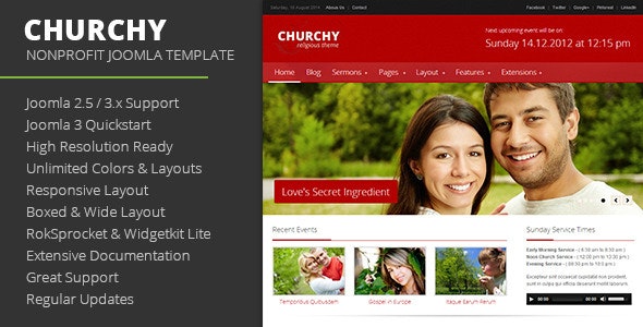 Churchy - Nonprofit Joomla Template by Webthemer
