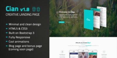 Cian - Landing Page Template + Coming Soon by CreaboxThemes