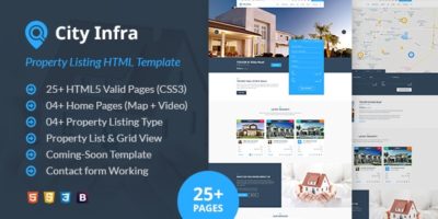 City Infra - Property Listing HTML Template by webstrot