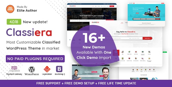 Classiera – Classified Ads WordPress Theme by JoinWebs
