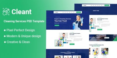 Cleant - Cleaning Services PSD Template by autofirebox
