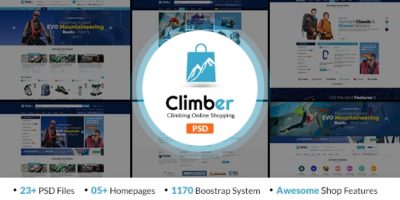 Climber - Travel Accessories PSD Template by VinaWebSolutions