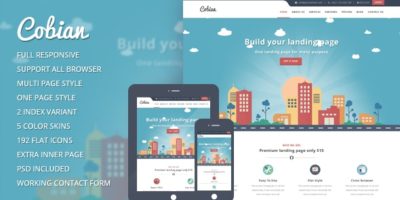 Cobian flat bootstrap landing page by 99webpage