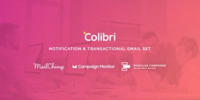 Colibri - Notification & Transactional Email Templates with Online Builder by Psd2Newsletters