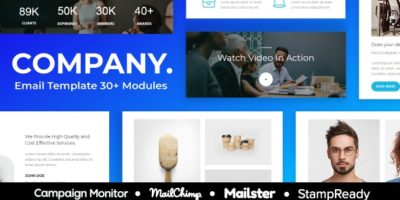 Company - Agency Responsive Email Template 30+ Modules - StampReady + Mailster & Mailchimp Editor by PrinceTheme
