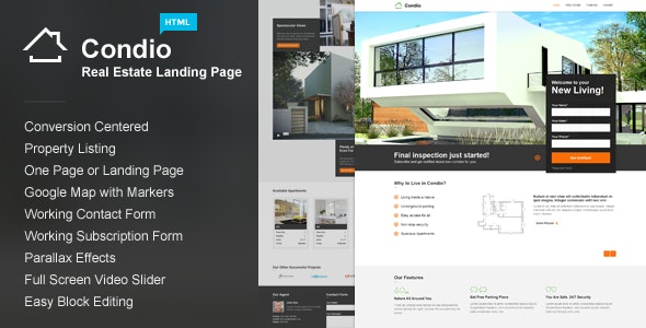 Condio - Real Estate Landing Page by ThemeStarz