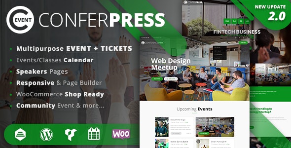 ConferPress - Multipurpose Event Tickets WordPress Theme by leafcolor