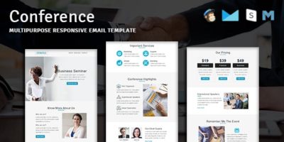 Conference - Multipurpose Responsive Email Template With Online StampReady Builder Access by fourdinos