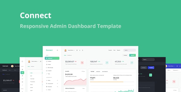 Connect - Responsive Admin Dashboard Template by stacks
