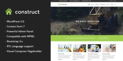 Construct - Construction & Business WordPress Theme by Nunforest