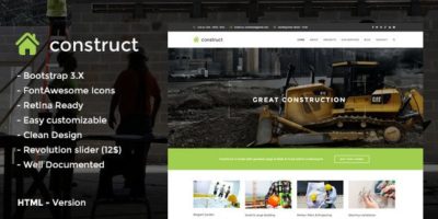 Construct - HTML5 Construction & Business Template by Nunforest