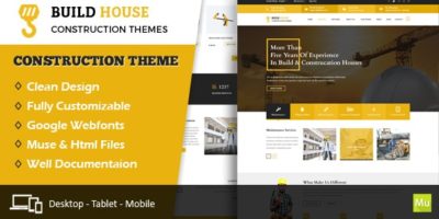 Construction Corporate Muse Template - Multiple Pages by patrixrio