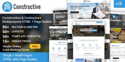 Constructive-Contractors Multi-Purpose HTML With Page Builder by Codeliono