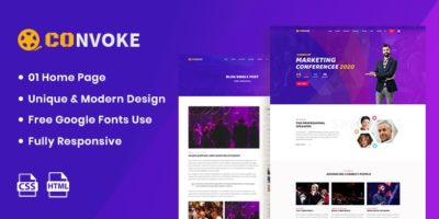 Convoke - Event & Conference HTML5 Template by ThemeBeyond