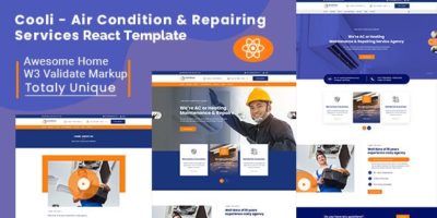 Cooli - Air Conditioning & Repiring Services React Template by s7template