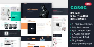Cosec - One Page Creative Agency HTML Template by PriyoDesign
