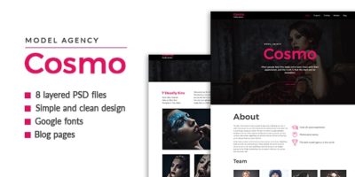Cosmo — Model Agency PSD Template by NetGon