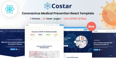 Costar - React Coronavirus Medical Prevention Template by TechyDevs