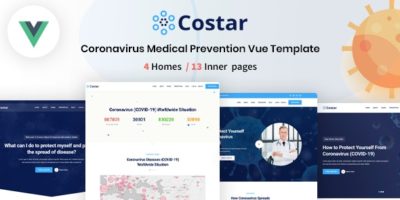 Costar - Vue JS Coronavirus Medical Prevention Template by TechyDevs
