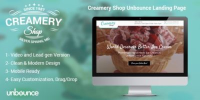 Creamery Shop - Unbounce Landing Page by Codeliono