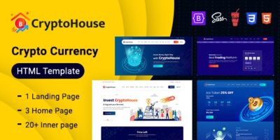 CryptoHouse - Minimal & Professional Crypto Currency HTML Template by electronthemes