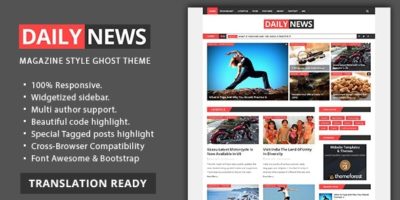 Daily News - Magazine and Blog Ghost Theme by GBJsolution