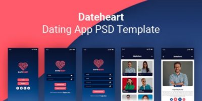Dateheart - Dating App PSD Template by JeriTeam