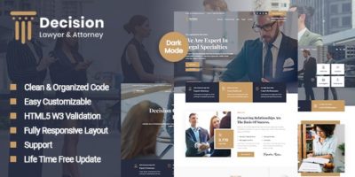 Decision - Lawyer & Attorney HTML Template by AR-Coder