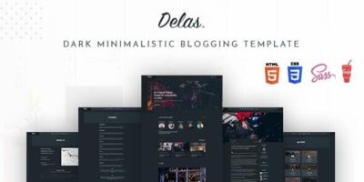 Delas - Dark Minimalist Blogging HTML Template by electronthemes
