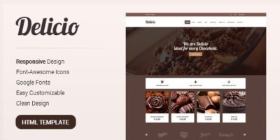 Delicio - Bakery & Food eCommerce HTML Template by PremiumLayers