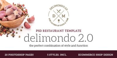 Delimondo 2.0 Photoshop Restaurant Template by MarcosBatallaBrosig