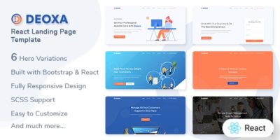 Deoxa - React Landing Page Template by themesdesign