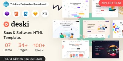Deski - Saas & Software HTML  + RTL Template by CreativeGigs