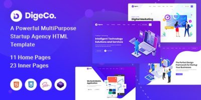 Digeco – Startup Agency HTML Template by RadiusTheme