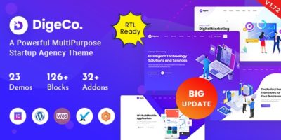 Digeco – Startup Agency WordPress Theme by RadiusTheme