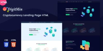 DigitMin - Bitcoin & Cryptocurrency HTML Template by Kitket