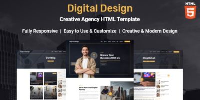 Digital Design - Creative Agency HTML Template by GeekCodeLab