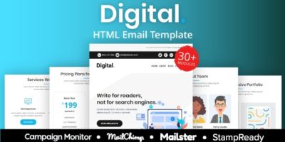 Digital - Multipurpose Responsive Email Template 30+ Modules Mailchimp by PrinceTheme